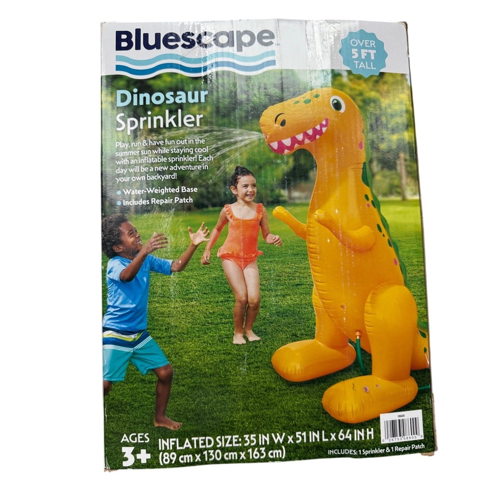 Bluescape Dinosaur Sprinkler Kids Unisex One Size Orange New Over 5ft Tall T-Rex